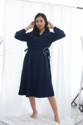 Zendaya Dress Baju Hamil Menyusui Katun Outfit Muslim Lengan Panjang Formal Casual Simpel   DRO 1029 17  large
